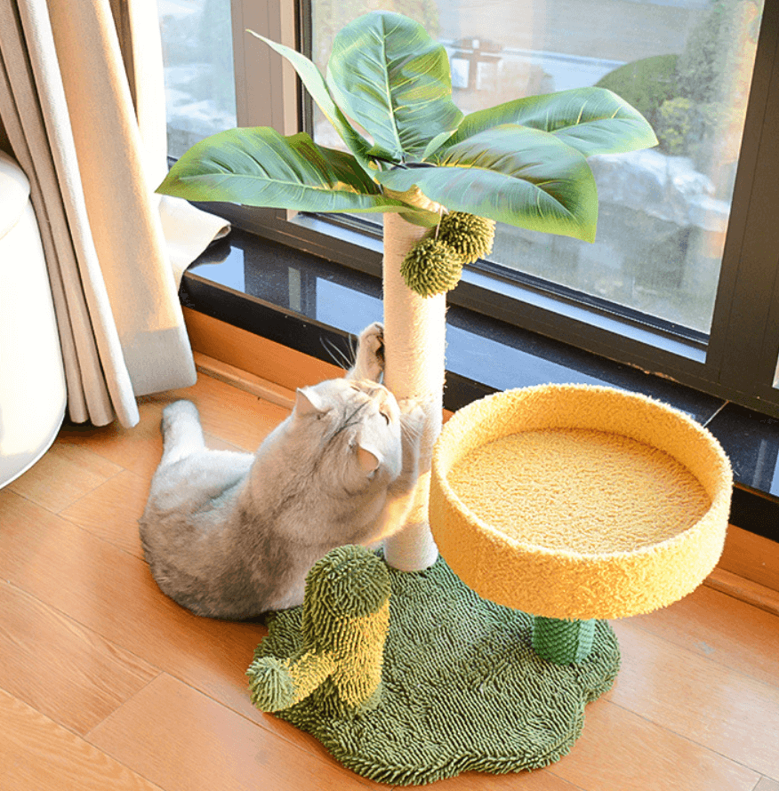 Coconut Cat Tree Tower Scratching Post Toys-Petroom