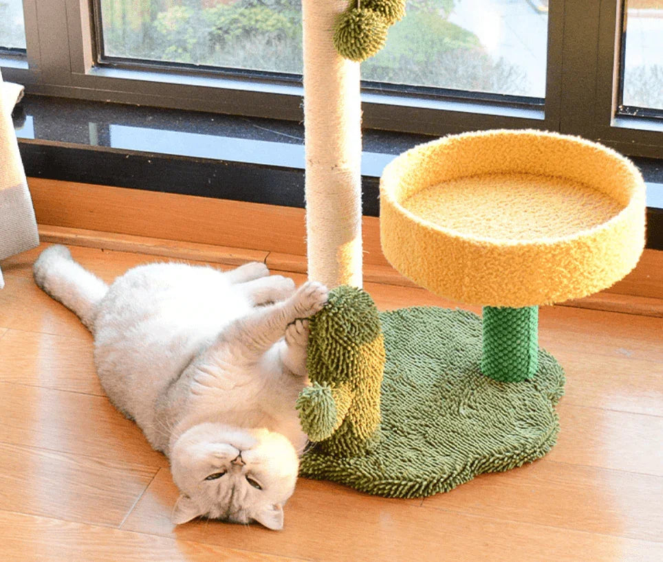 Coconut Cat Tree Tower Scratching Post Toys-Petroom