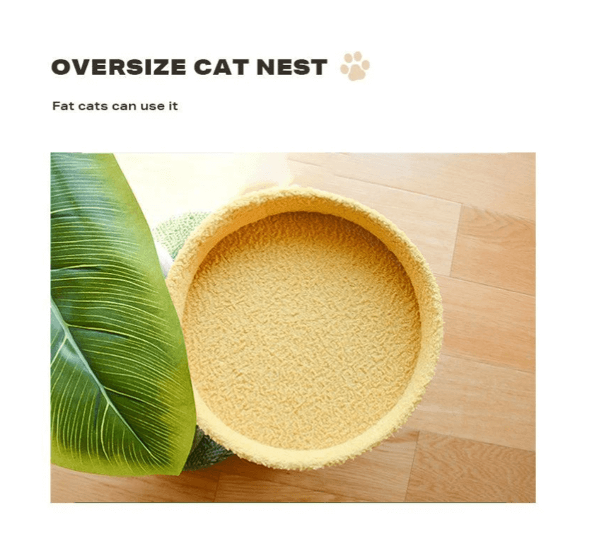 Coconut Cat Tree Tower Scratching Post Toys-Petroom