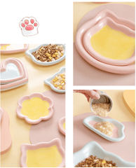 Cute ceramic pet non-slip food bowls in various shapes-Petroom