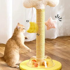 Articulate Cartoon Cloud Scratching Post with Ball Track Base – Vertical cat scratchers Play Station