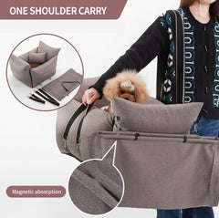 DOTOUUD 3-in-1 Pet Car Seat & Bed-Petroom