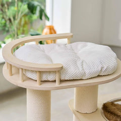 Michu Lumi Multi-Layer Solid Wood Cat Nest Tree 170cm - White