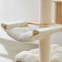 Michu Lumi Multi-Layer Solid Wood Cat Nest Tree 170cm - White