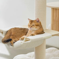 Michu Lumi Multi-Layer Solid Wood Cat Nest Tree 170cm - White