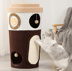 Deluxe Coffee Cup Cat Tree Cat Scratcher Three Tier-Petroom