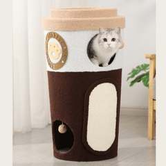 Deluxe Coffee Cup Cat Tree Cat Scratcher Three Tier-Petroom
