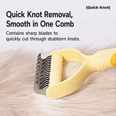 Dual-Sided Pet Dematting and Deshedding Comb for Cats and Dogs