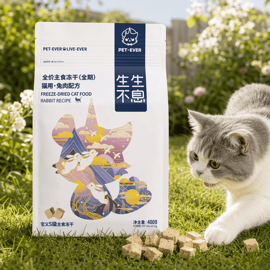 PET-EVER Freeze Dried Raw Cat Food – Rabbit Recipe 400g