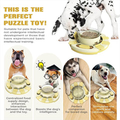 Dog Puzzle Toy & Slow Feeder 3-in-1 Interactive Food Dispenser-Petroom