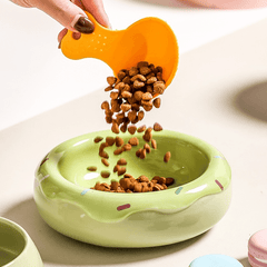 Dual‑Layer Ceramic Donut Pet Bowl-Petroom