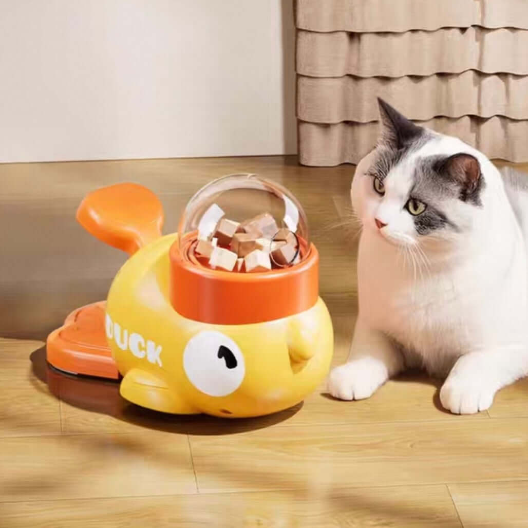 Duck-Shaped Interactive Feeder & Puzzle Cat Toy For Cats&Dog-PETROOM