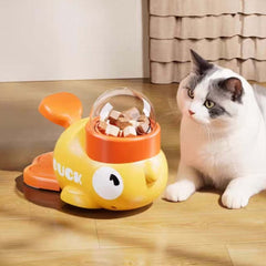 Duck-Shaped Interactive Feeder & Puzzle Cat Toy For Cats&Dog-PETROOM