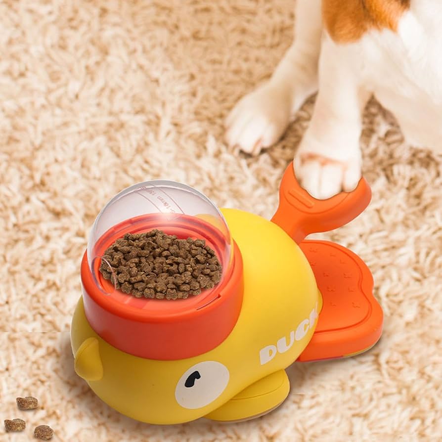 Duck-Shaped Interactive Feeder & Puzzle Cat Toy For Cats&Dog-PETROOM