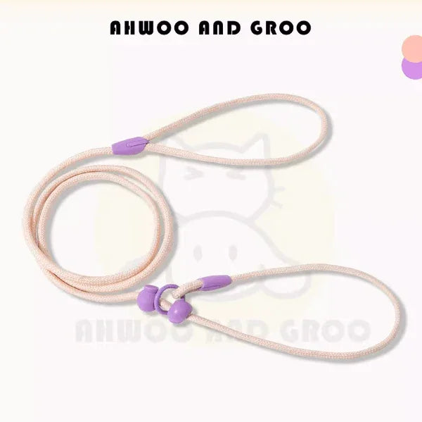 Durable Cotton Nylon Pet Rope Leash – Adjustable Slip Lead with Metal Ring-Petroom