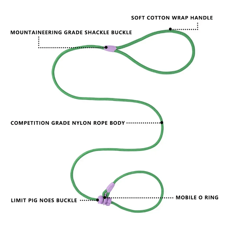 Durable Cotton Nylon Pet Rope Leash – Adjustable Slip Lead with Metal Ring-Petroom
