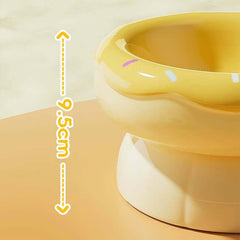 Donut Shape Ceramic Pet Bowl Dual‑Layer