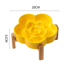 Ceramic Slow Feeder Bowl Flower Shape For Cat and Dog