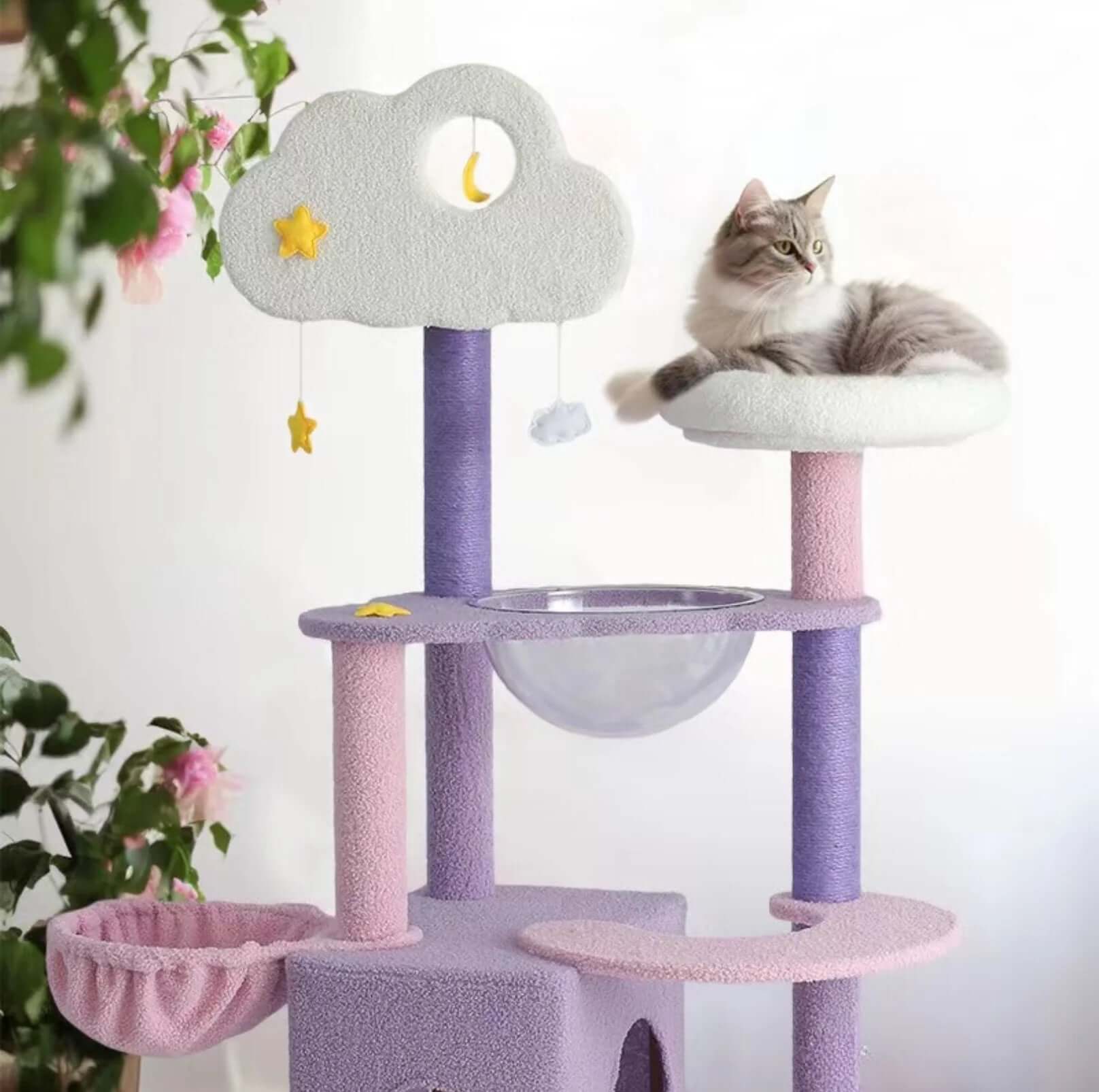 Echo Super Large Cat Tree With Scratching Post (Height 170cm)-Petroom