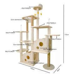 Ella's Castle Super Large Cat Tree -9 Tiers, Height 173cm-Petroom