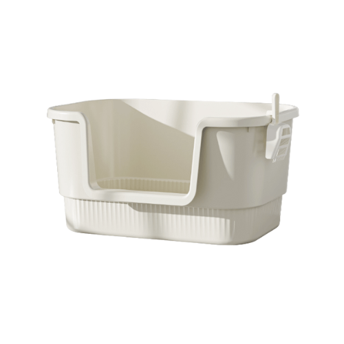 Extra-Large Open Cat Litter Box with High Sides & Scoop Holder-Petroom