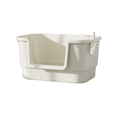 Extra-Large Open Cat Litter Box with High Sides & Scoop Holder-Petroom