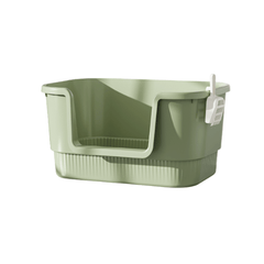 Extra-Large Open Cat Litter Box with High Sides & Scoop Holder-Petroom