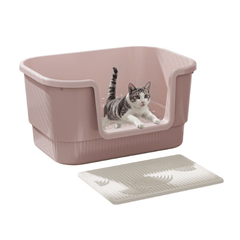 Extra-Large Open Cat Litter Box with High Sides & Scoop Holder-Petroom