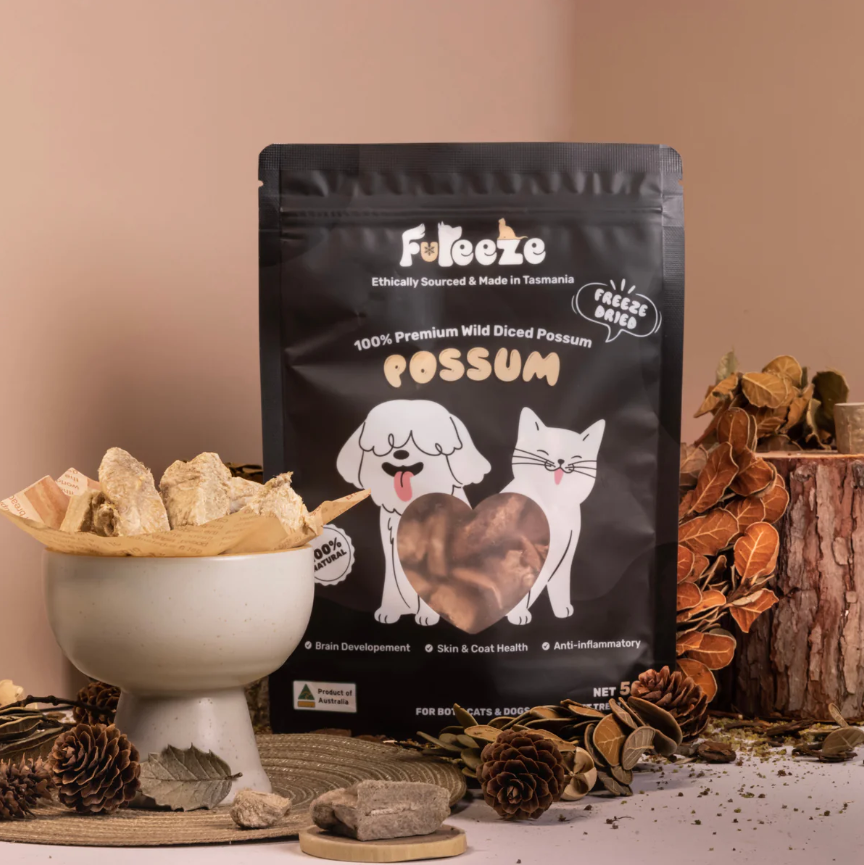 FUREEZE Freeze Dried Diced Possum 50g-Petroom