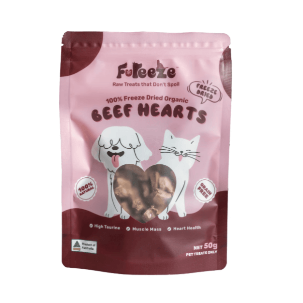 FUREEZE Freeze Dried Organic Beef Hearts 50g-Petroom