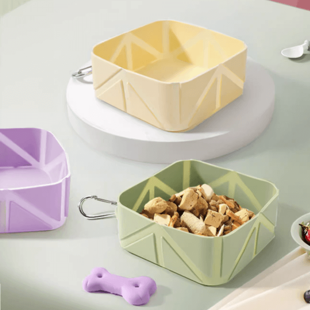Foldable Travel Dog Bowl Portable Pet Food Water Container 500ml-Petroom