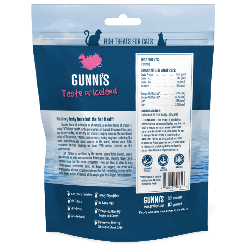 GUNNI’S Herring Omega Bites Cat Treats 42.5g-PETROOM