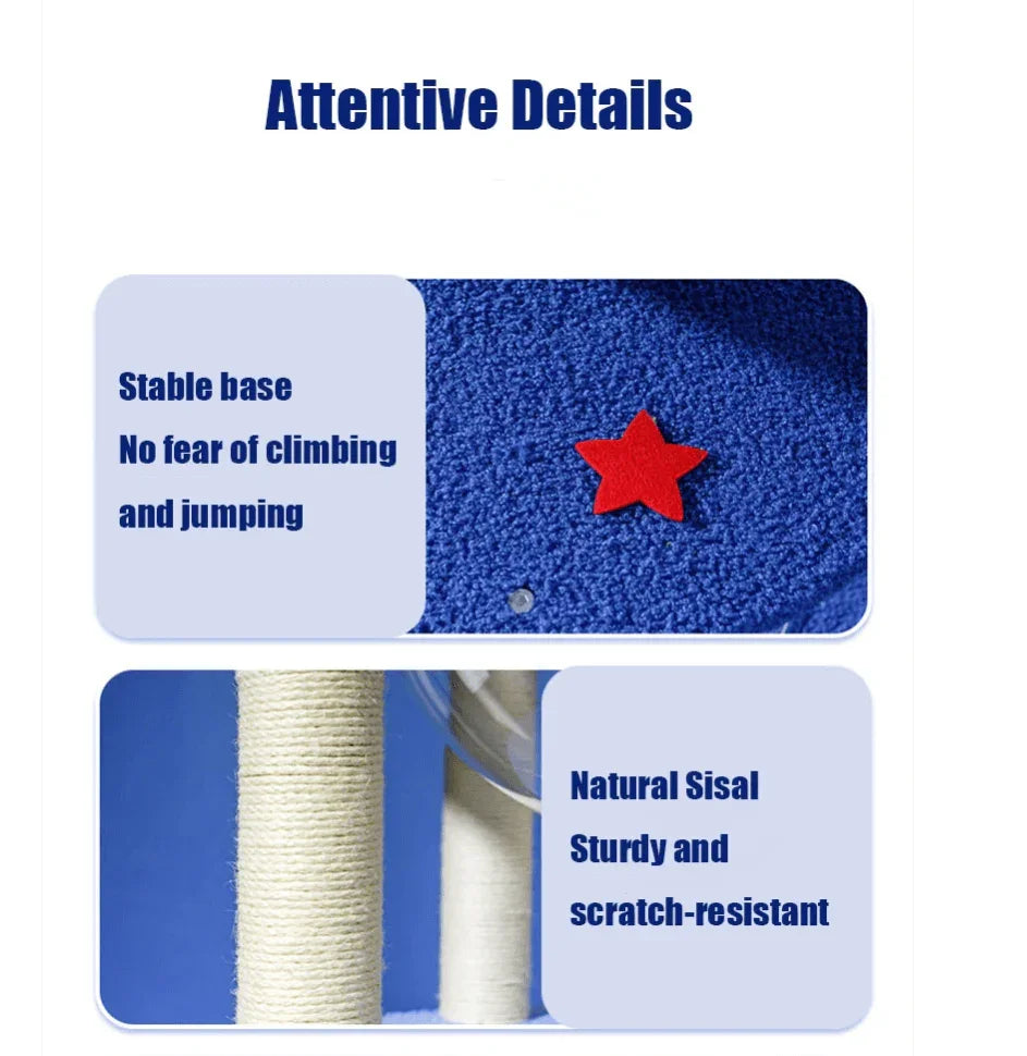 Galaxy Space Capsule Cat Tree with Scratching Posts-Petroom