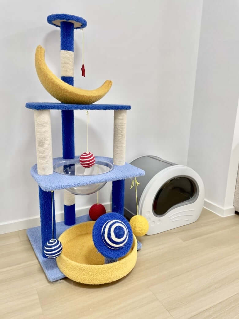 Galaxy UFO Moon Cat Tree – Stylish & Fun Cat Tower-Petroom