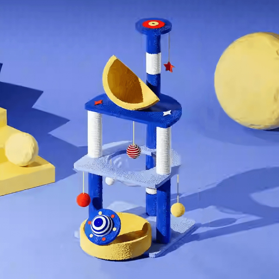 Galaxy UFO Moon Cat Tree – Stylish & Fun Cat Tower-Petroom