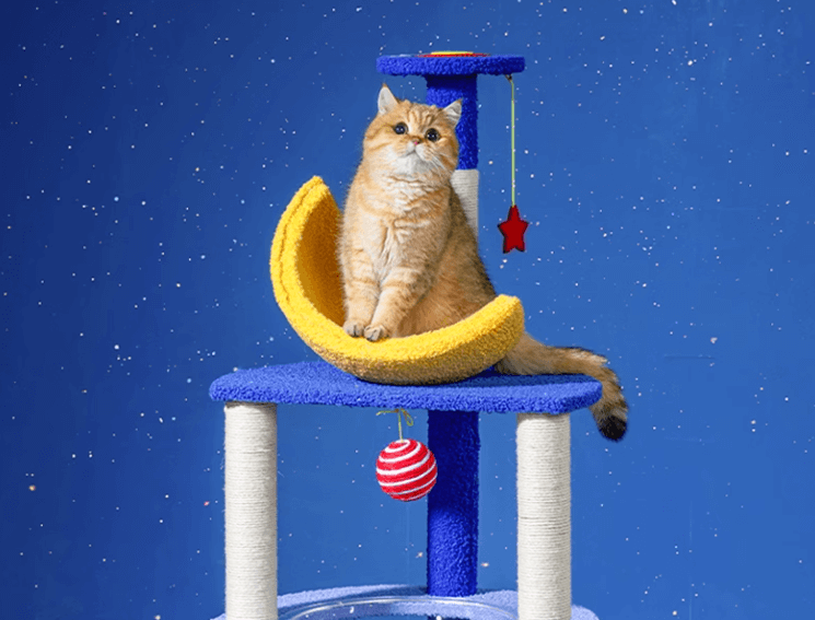 Galaxy UFO Moon Cat Tree – Stylish & Fun Cat Tower-Petroom