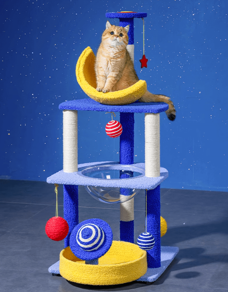 Galaxy UFO Moon Cat Tree – Stylish & Fun Cat Tower-Petroom