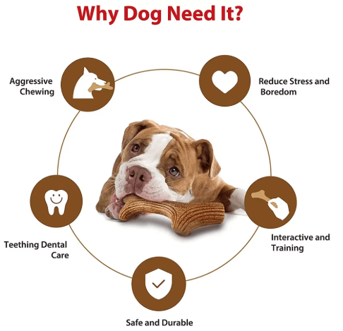 GiGwi Wooden Antler Dog Chew Toy-Petroom