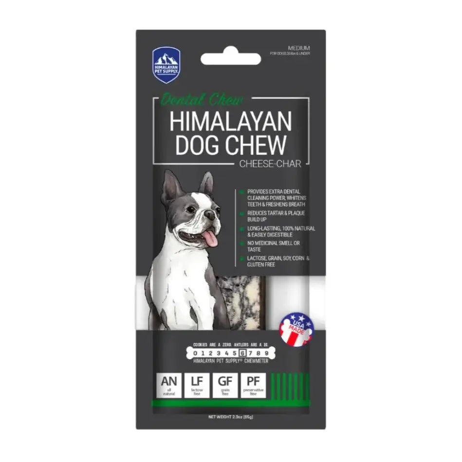 Himalayan Dog Chew Cheese Char With Activated Charcoal Medium-Petroom
