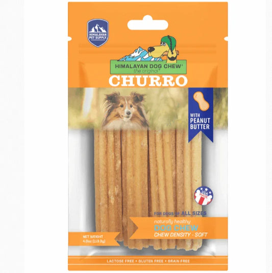 Himalayan Dog Chew Churro Peanut Butter 4pk-Petroom