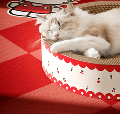 Jumbo Size Oval Cat Scratcher Lounge Bed Durable Corrugated Cardboard-Petroom