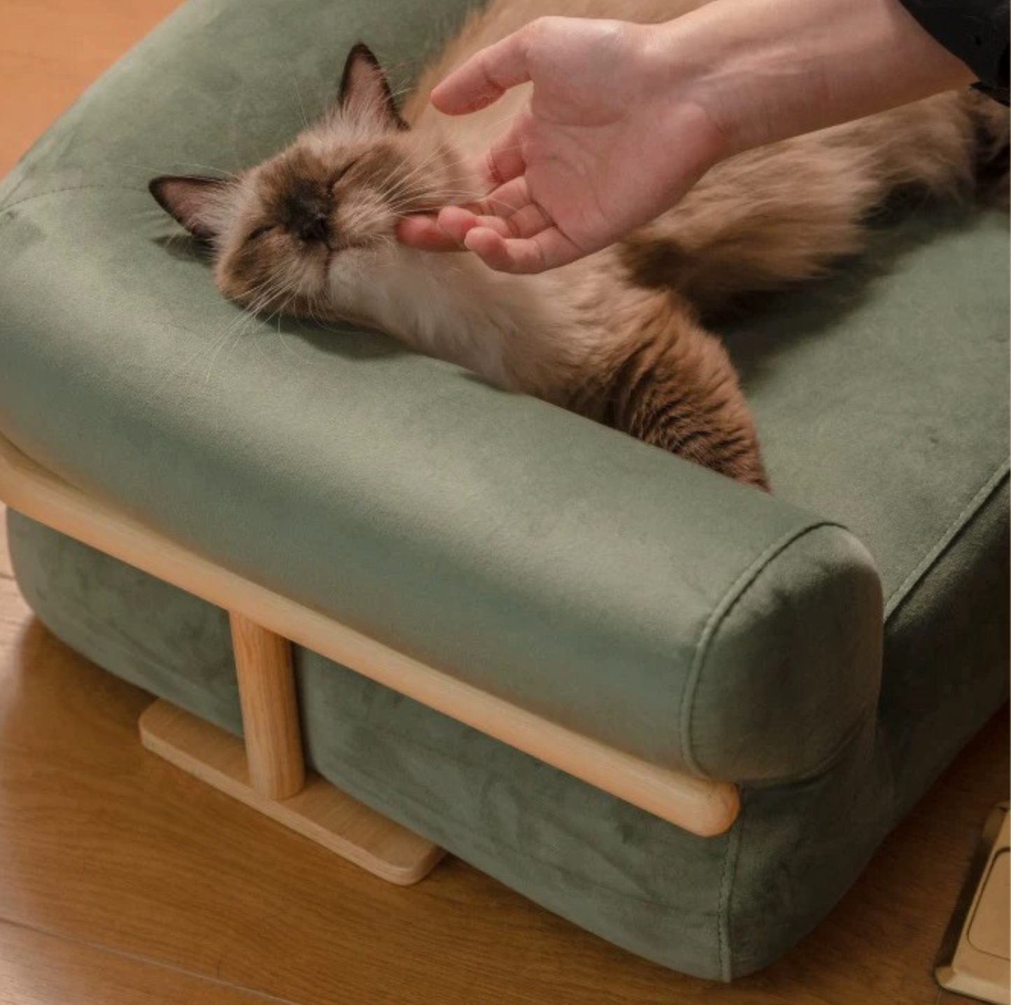 KAMA MUTA Bread Pet Bed - Italian-Inspired Design with Memory Foam and Ash Wood Frame-Petroom KAMA MUTA Bread Pet Bed - Italian-Inspired Design with Memory Foam and Ash Wood Frame-Petroom