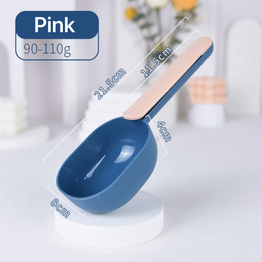 Long Handle With Clip Pet Food Scoop For Dog And Cat-Petroom