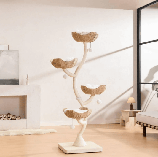 MICHU Ivy Cat Tower Deluxe 4-Tier Designer Tall Cat Tree-Petroom