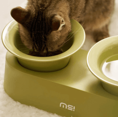Makesure Jingle 2-in-1 Ceramic Pet Bowl Set for Food & Water Cat Bowls-Petroom