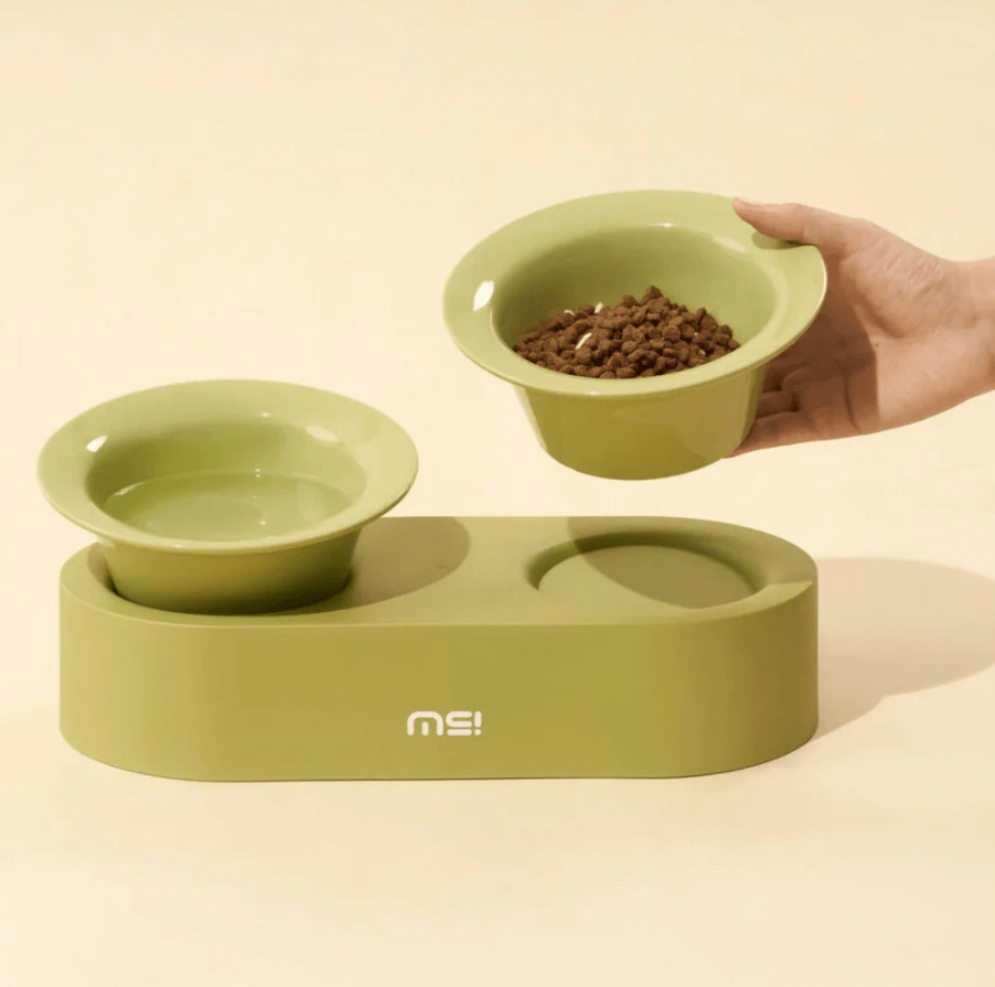 Makesure Jingle 2-in-1 Ceramic Pet Bowl Set for Food & Water Cat Bowls-Petroom