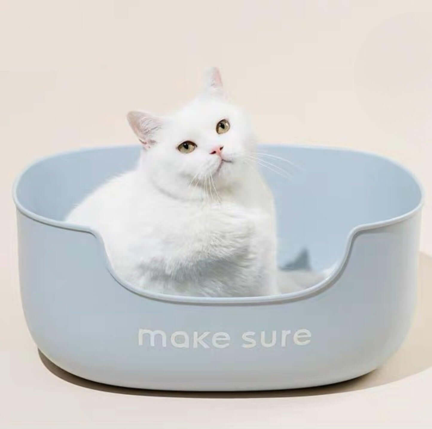 Makesure Open Cat Litter Tray Cat Litter Box (Litter mat included)-Petroom
