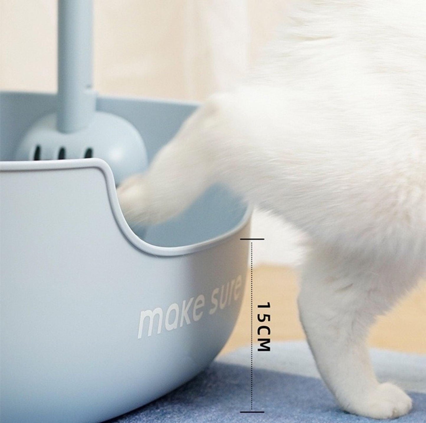 Makesure Open Cat Litter Tray Cat Litter Box (Litter mat included)-Petroom