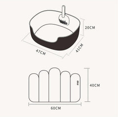 Makesure Open Cat Litter Tray Cat Litter Box (Litter mat included)-Petroom