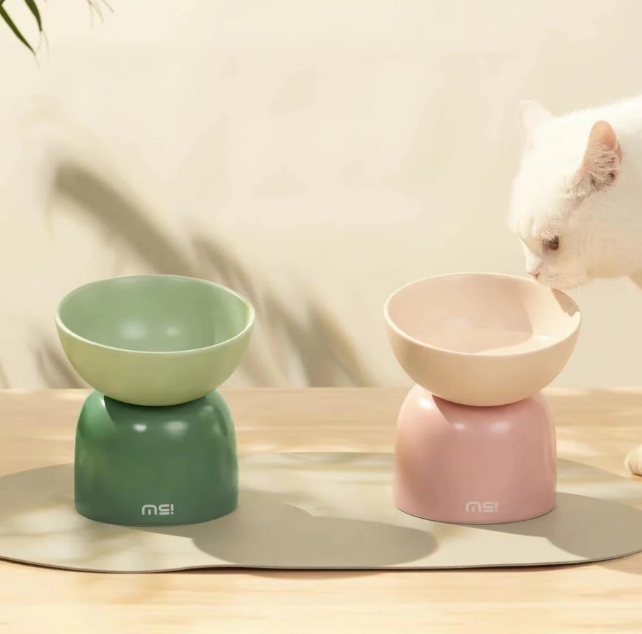 Makesure Sugar Bean Ceramic Double Pet Bowls For Cat and Small Dogs-Petroom